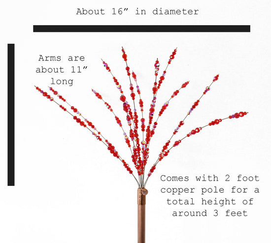 Red Crystal Bead Garden Sparkler