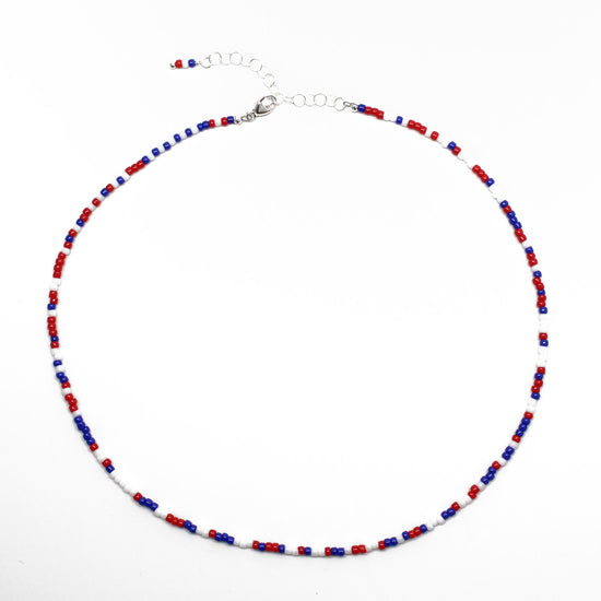 Load image into Gallery viewer, Red White and Blue Choker Necklace
