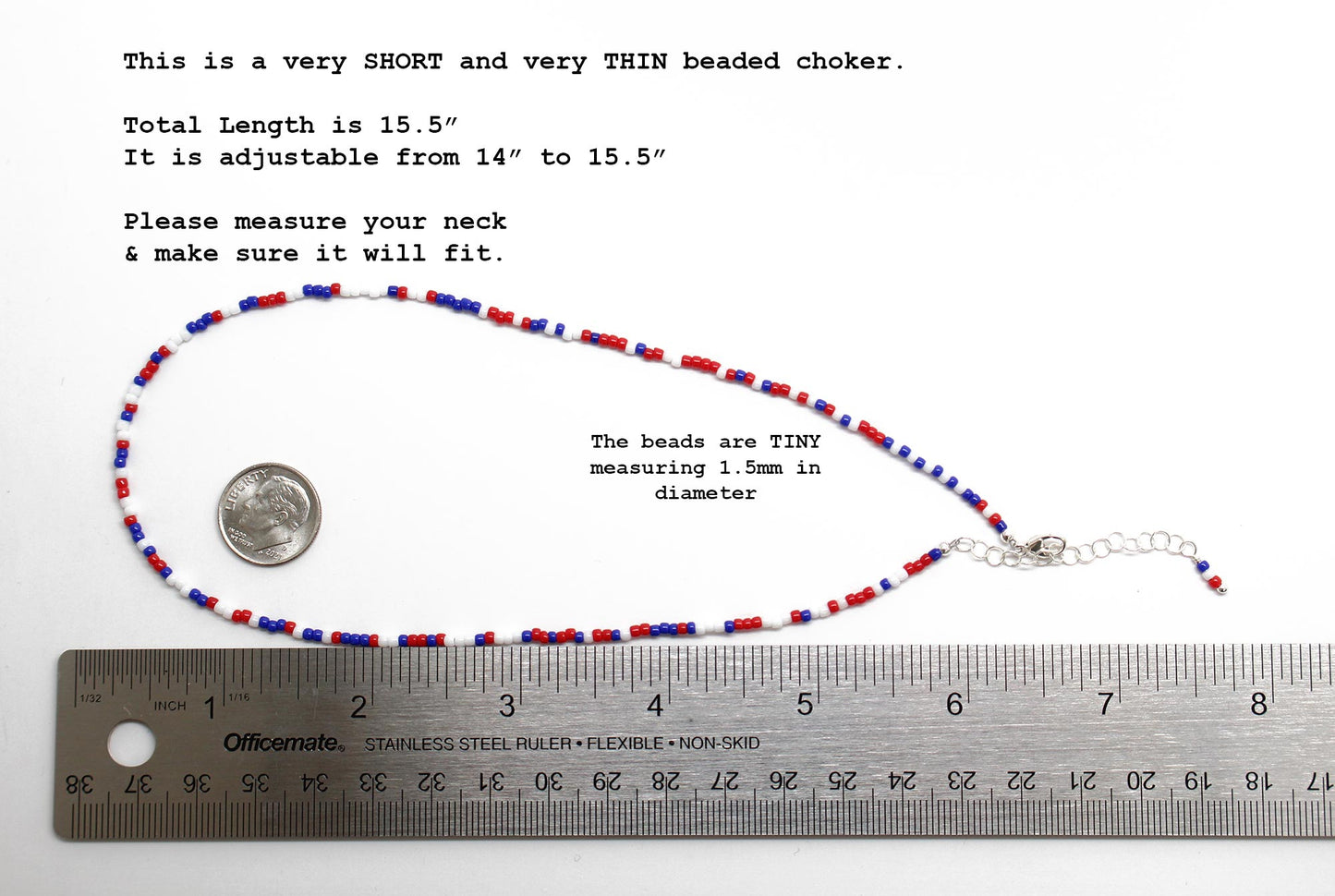Load image into Gallery viewer, Red White and Blue Choker Necklace
