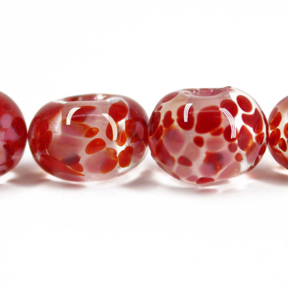 
                      
                        Red Pink and Clear Large Hole Lampwork Glass Beads for Jewelry Making & Crafts
                      
                    