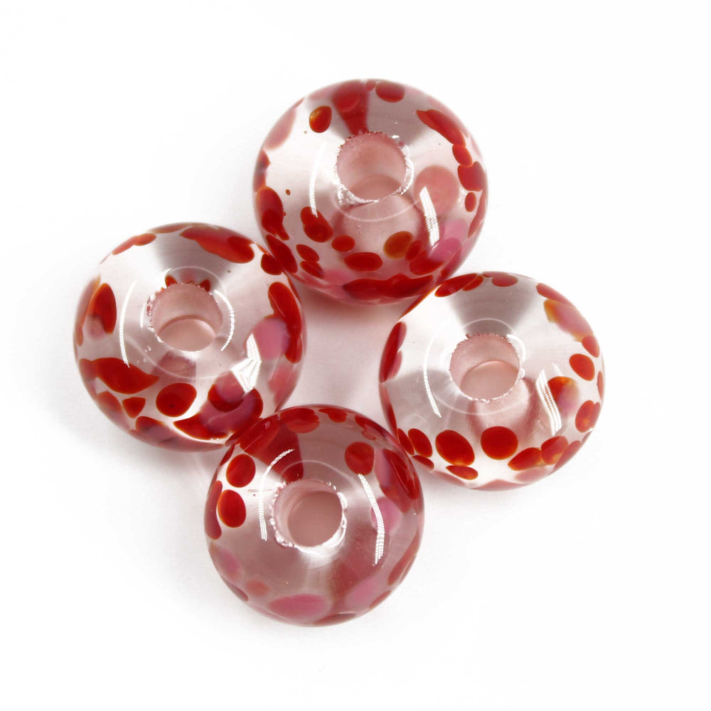 
                      
                        Red Pink and Clear Large Hole Lampwork Glass Beads for Jewelry Making & Crafts
                      
                    