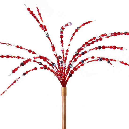Ruby Red Crystal Bead Garden Sparkler