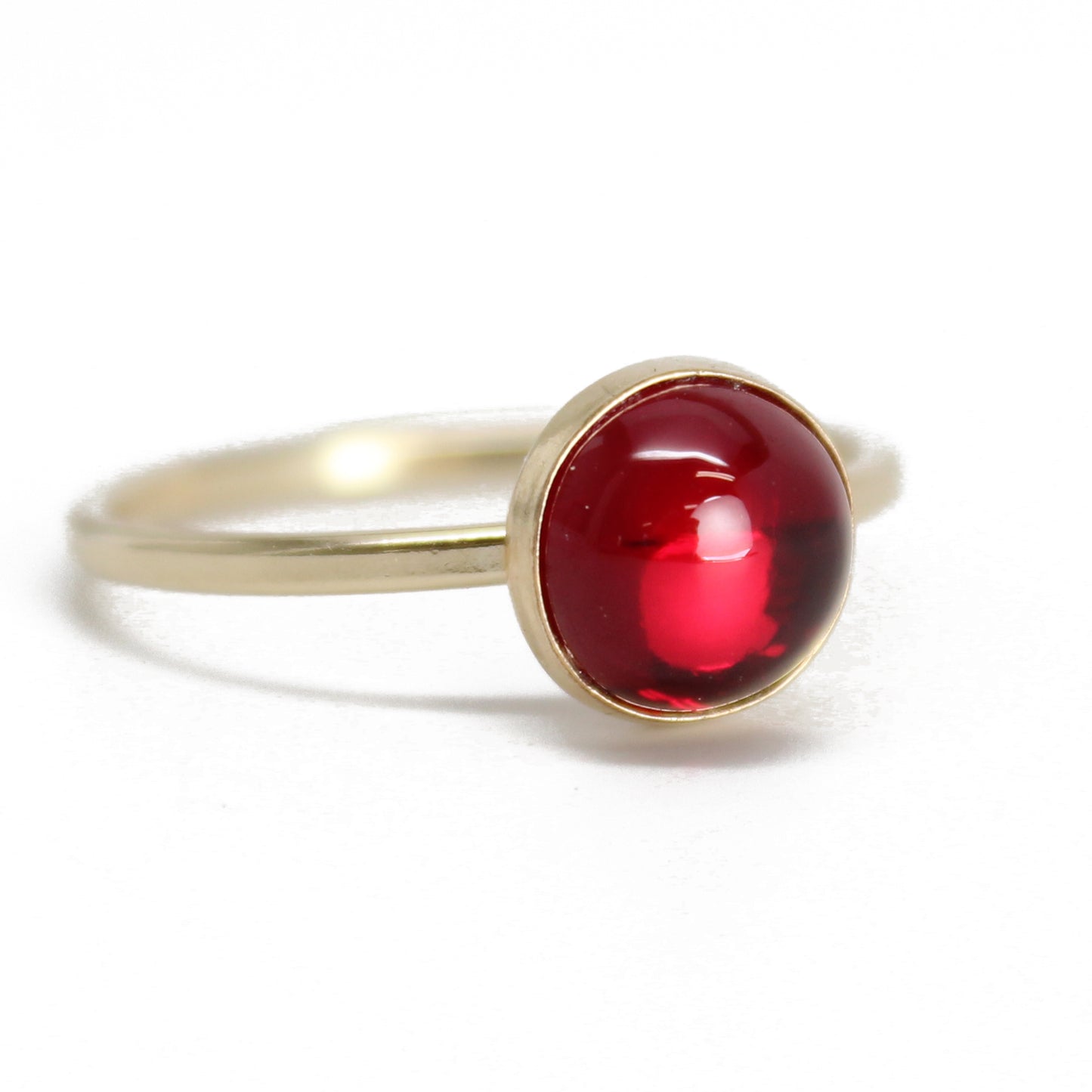 Ruby Ring Yellow Gold Filled Setting