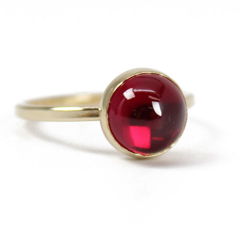 Ruby Ring Yellow Gold Filled Setting