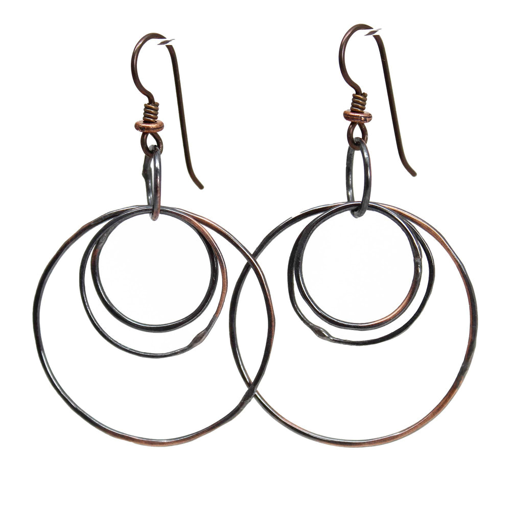 Handmade Rustic Copper Hoop Earrings