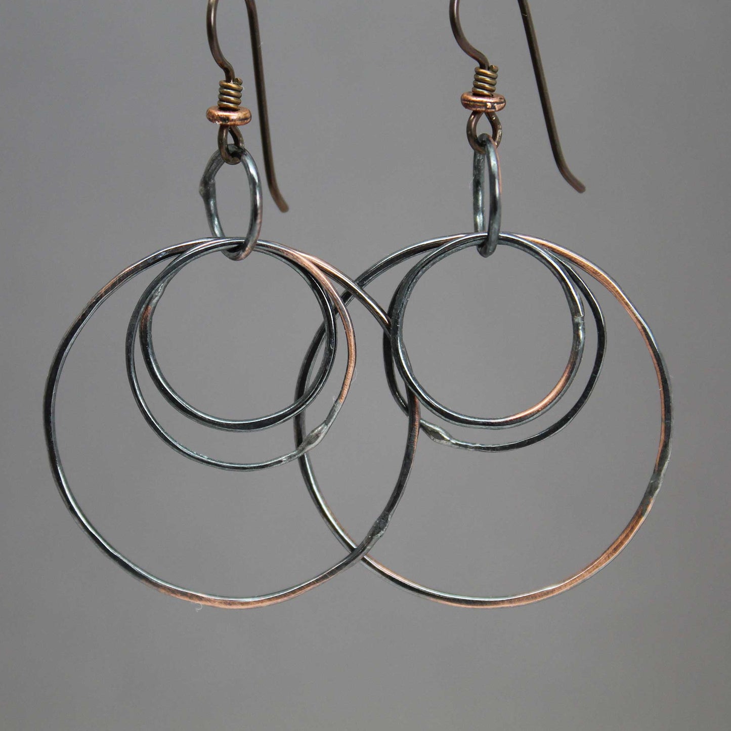 Handmade Rustic Copper Hoop Earrings