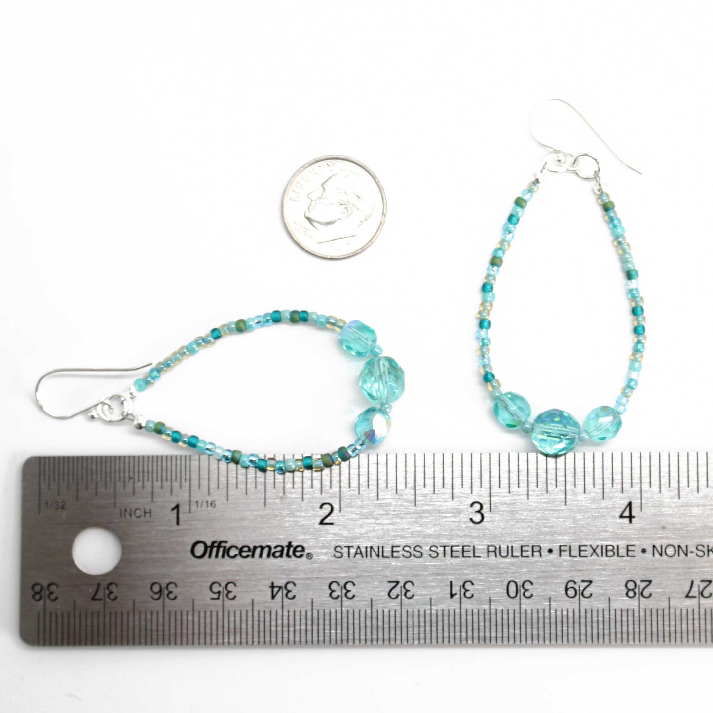 Blue Green Seed Bead Earrings with Czech Crystal Accents – Kathy Bankston