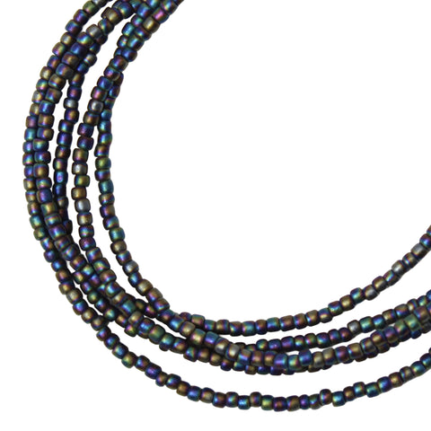 Raku Black Seed Bead Necklace
