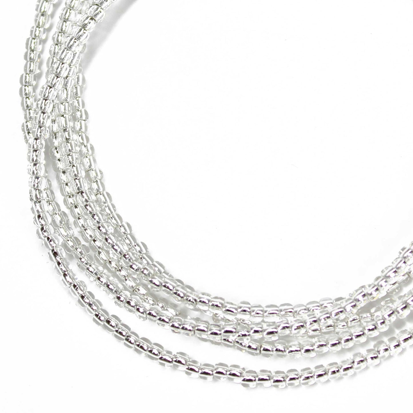 Silver Lined Crystal Seed Bead Necklace