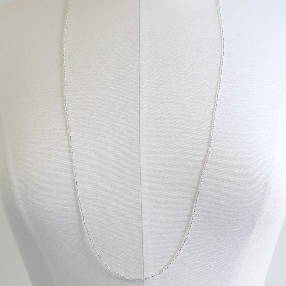 
                      
                        Silver Lined Crystal Seed Bead Necklace, Thin 1.5mm Single Strand
                      
                    