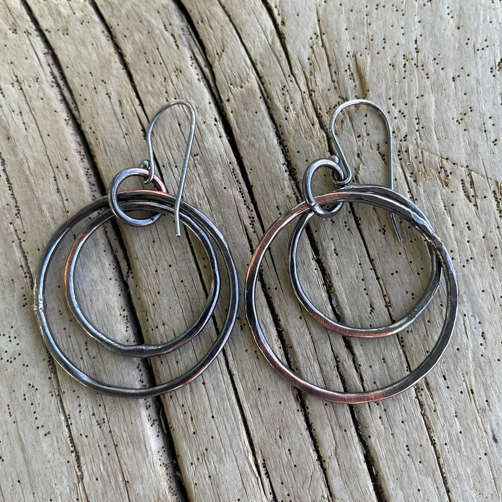 Copper Double Hoop Earrings