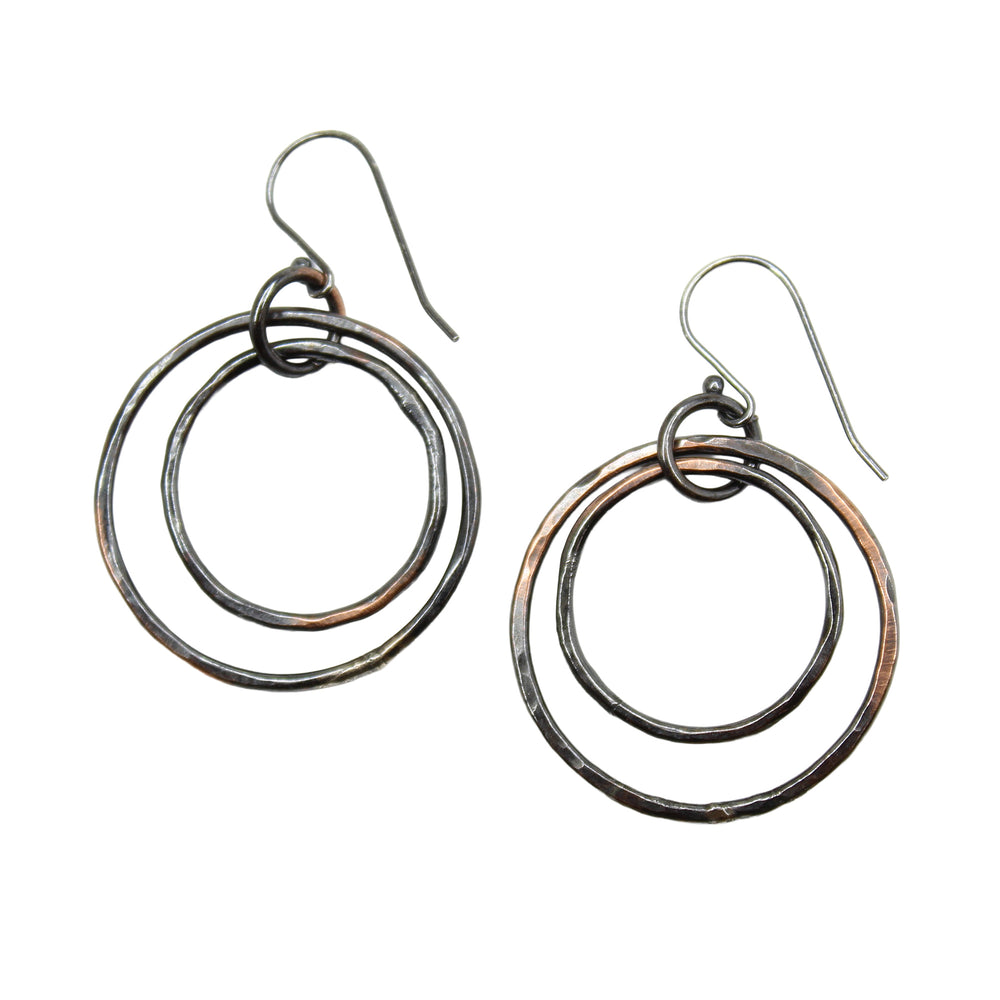 Copper Double Hoop Earrings