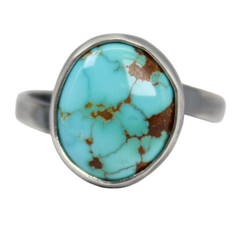 Handmade Sky Blue Royston Turquoise Sterling Silver Ring 9.5 US