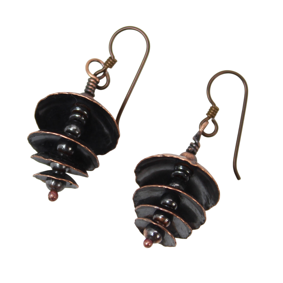 Handmade Copper Pine Cone Earrings