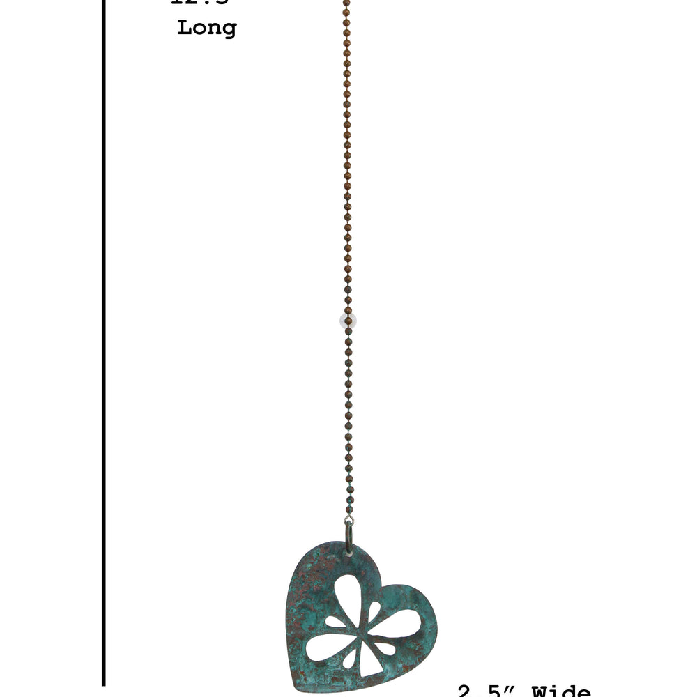 Small Copper Heart Wind Spinner Mobile Hanging Decor, 12.5 Inches Long