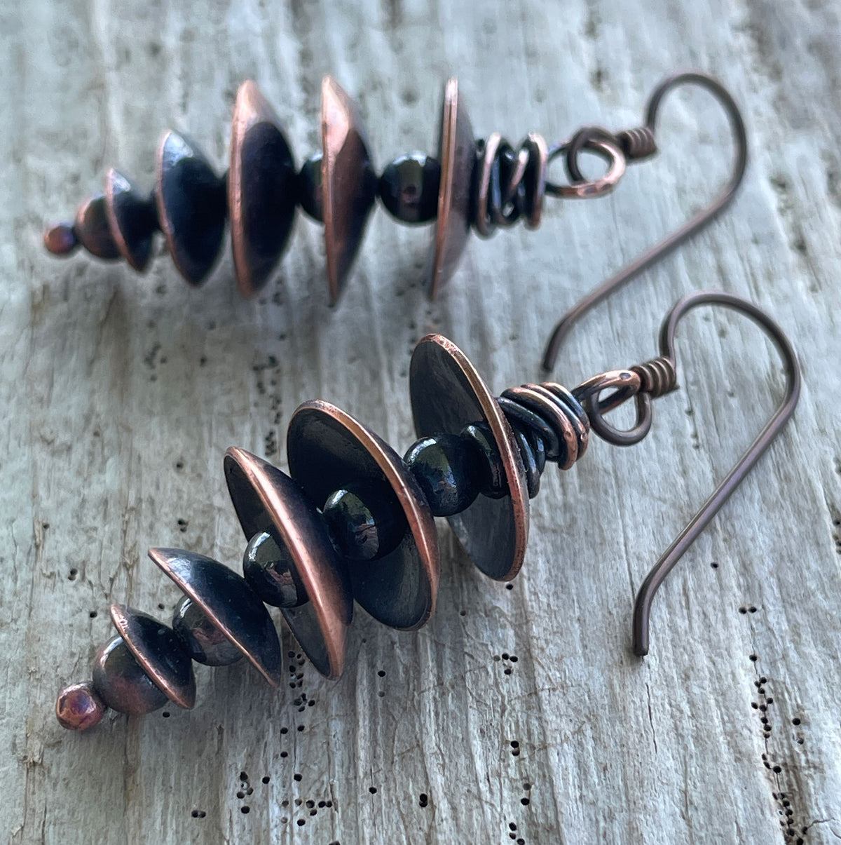 Copper Dangle Earrings 