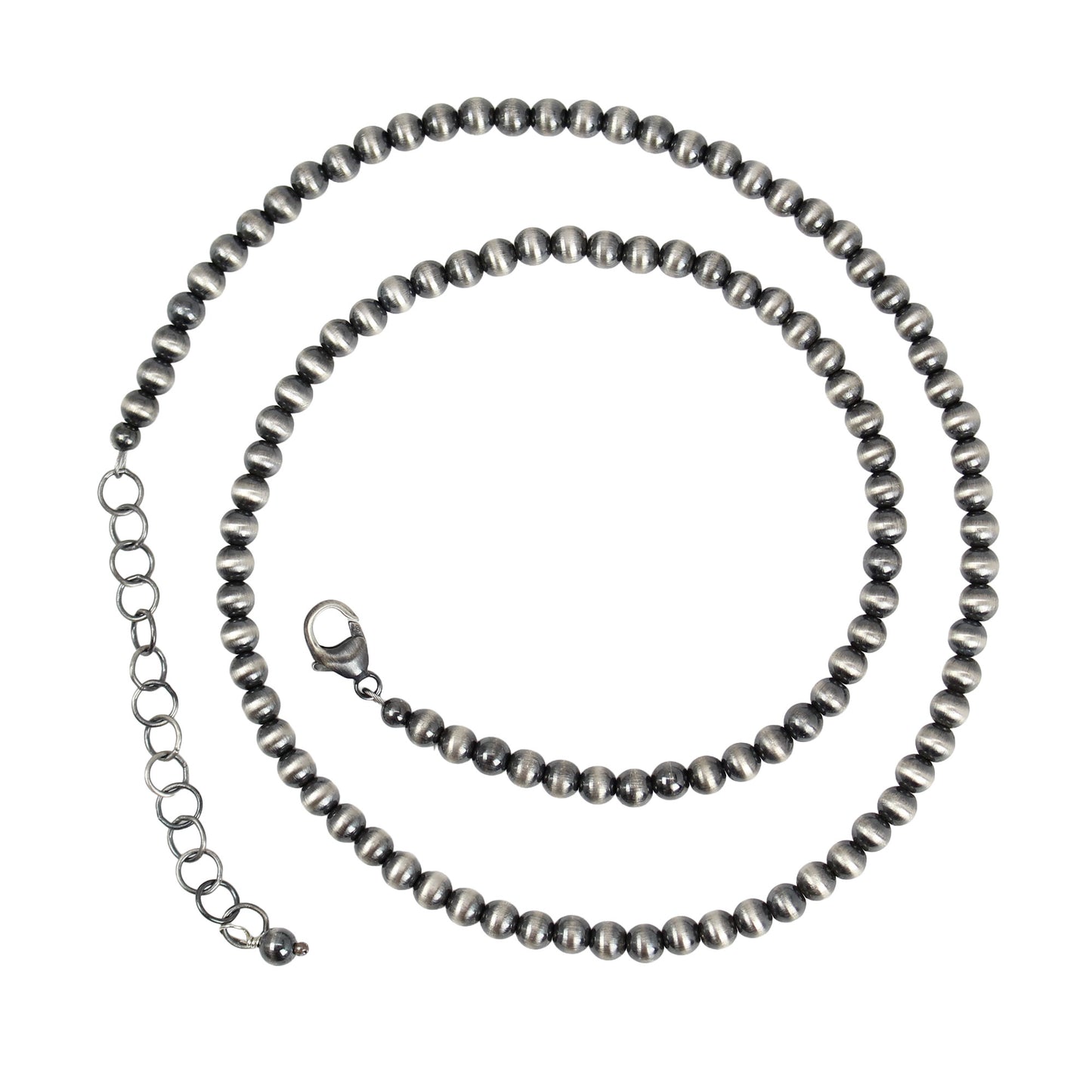 Sterling Silver 4mm Navajo Pearl Bead Necklace