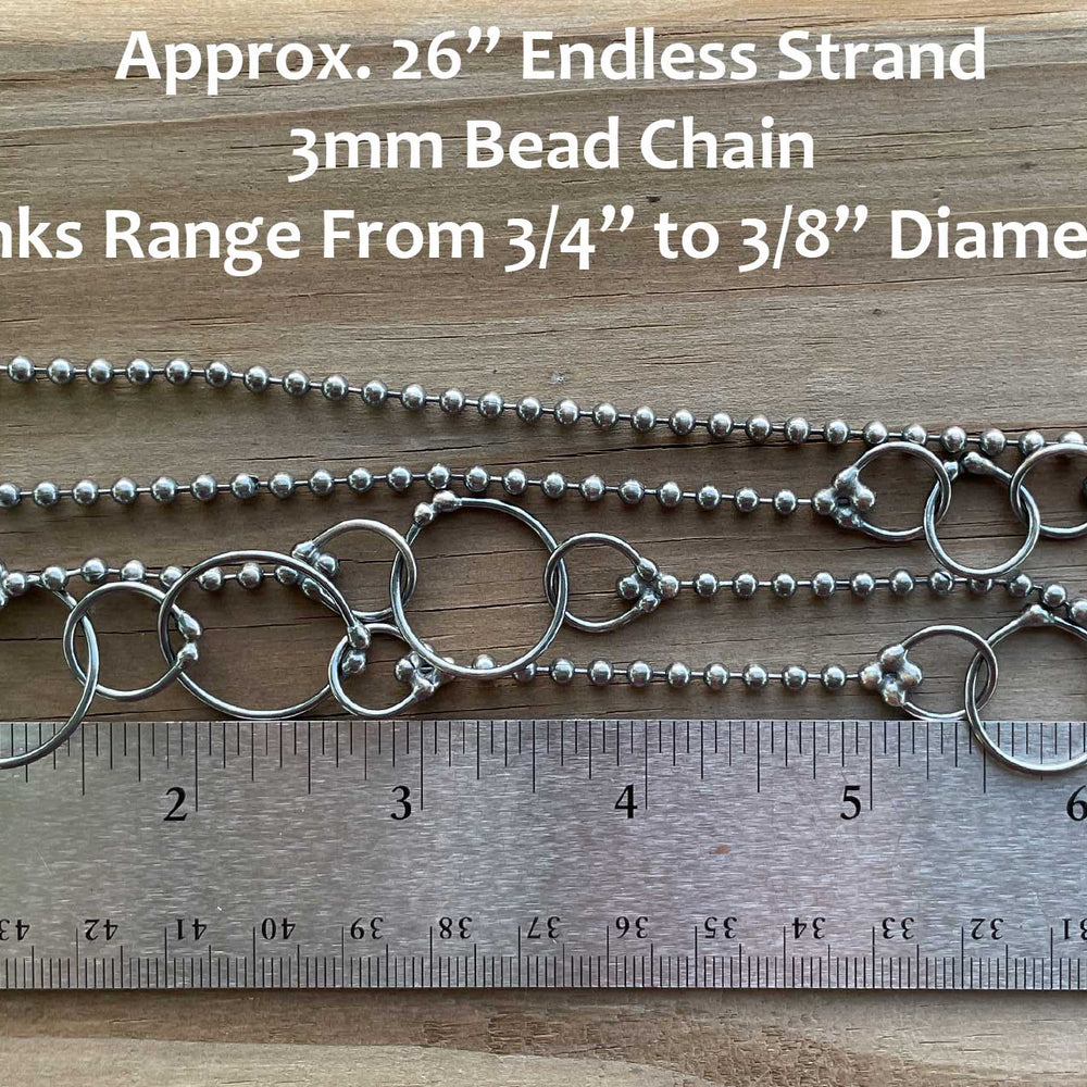 
                      
                        3mm bead chain 26" Long Endless strand
                      
                    