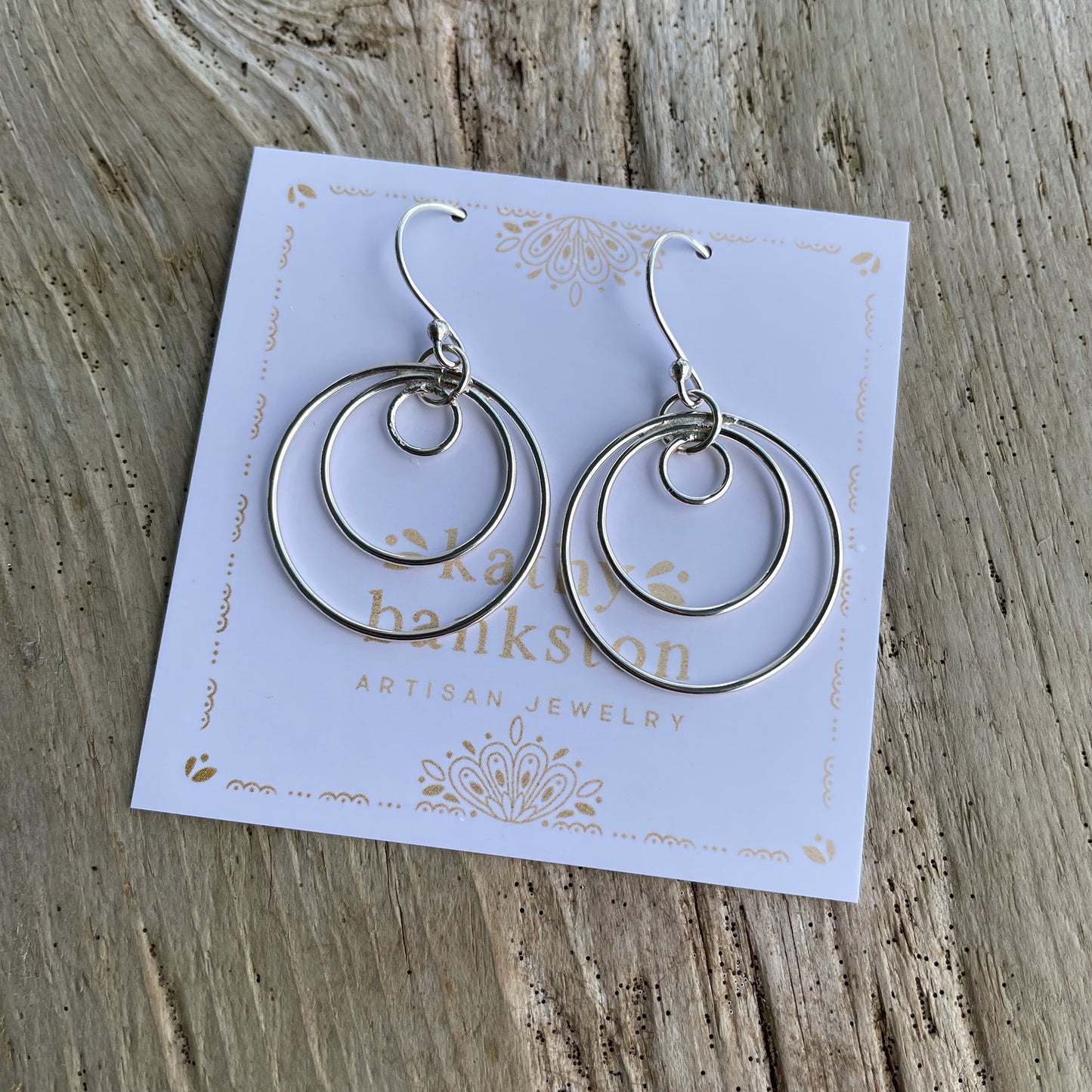 Sterling Silver Triple Hoop Dangle Earrings