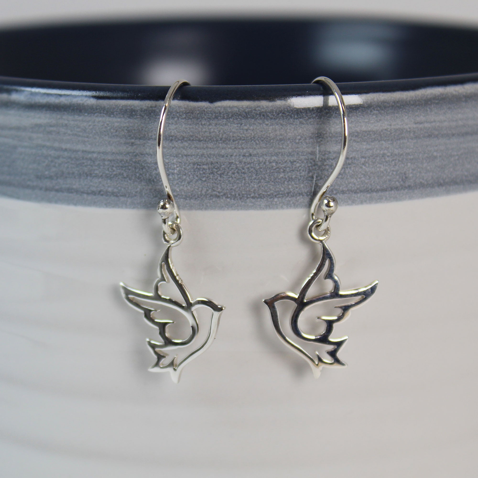 Handmade Dangly Feather Earrings With 925 Solid Silver Hooks – New With Tags