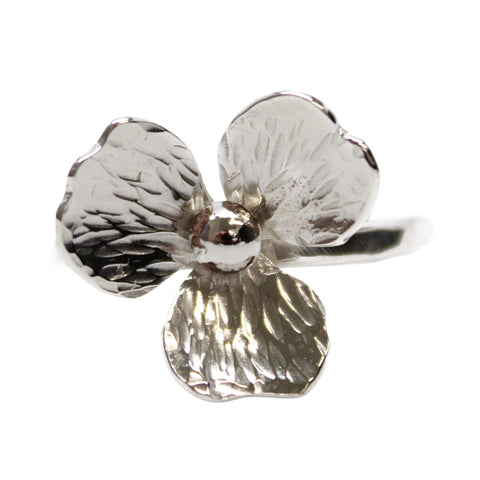 Sterling Silver Flower Ring Size 8.5 US
