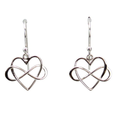 Sterling Silver Infinity Heart Dangle Earrings