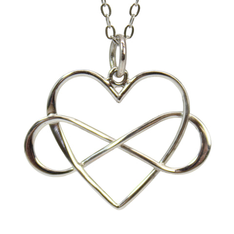 Sterling Silver Infinity Heart Pendant Necklace