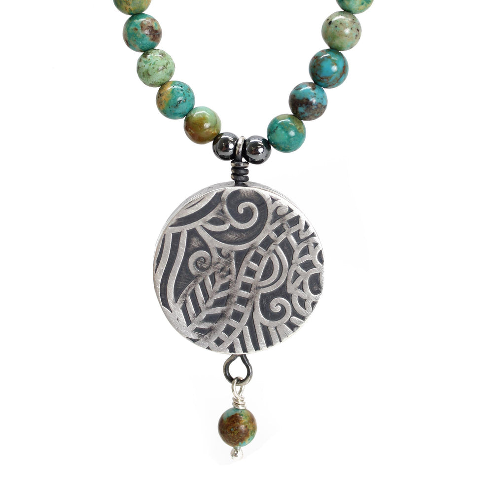 
                      
                        Green Turquoise Necklace with Sterling Silver Pendant
                      
                    