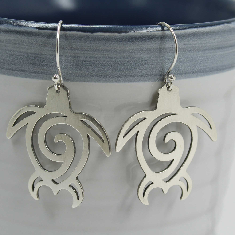 Sterling Silver Sea Turtle Earrings