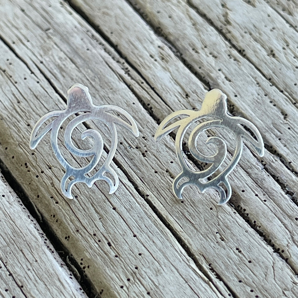 
                      
                        Sea Turtle Stud Earrings in Sterling Silver 
                      
                    