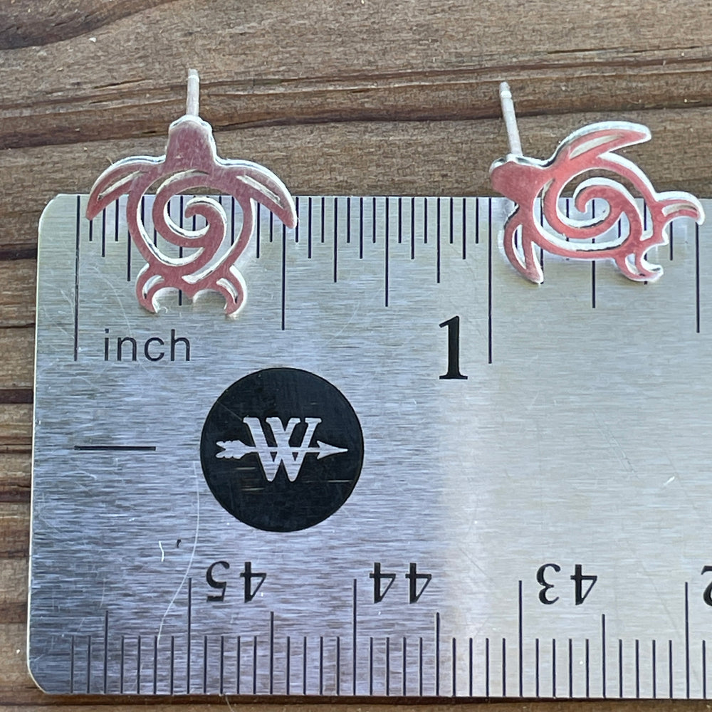 
                      
                        Sea Turtle Stud Earrings in Sterling Silver 
                      
                    