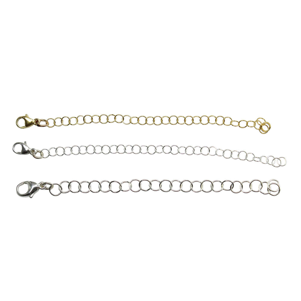 One Sterling Silver or Yellow Gold Fill Extender for Bracelets and Necklaces
