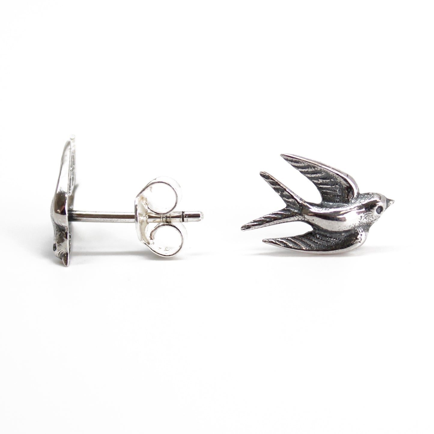 Sterling Silver Swallow Stud Earrings