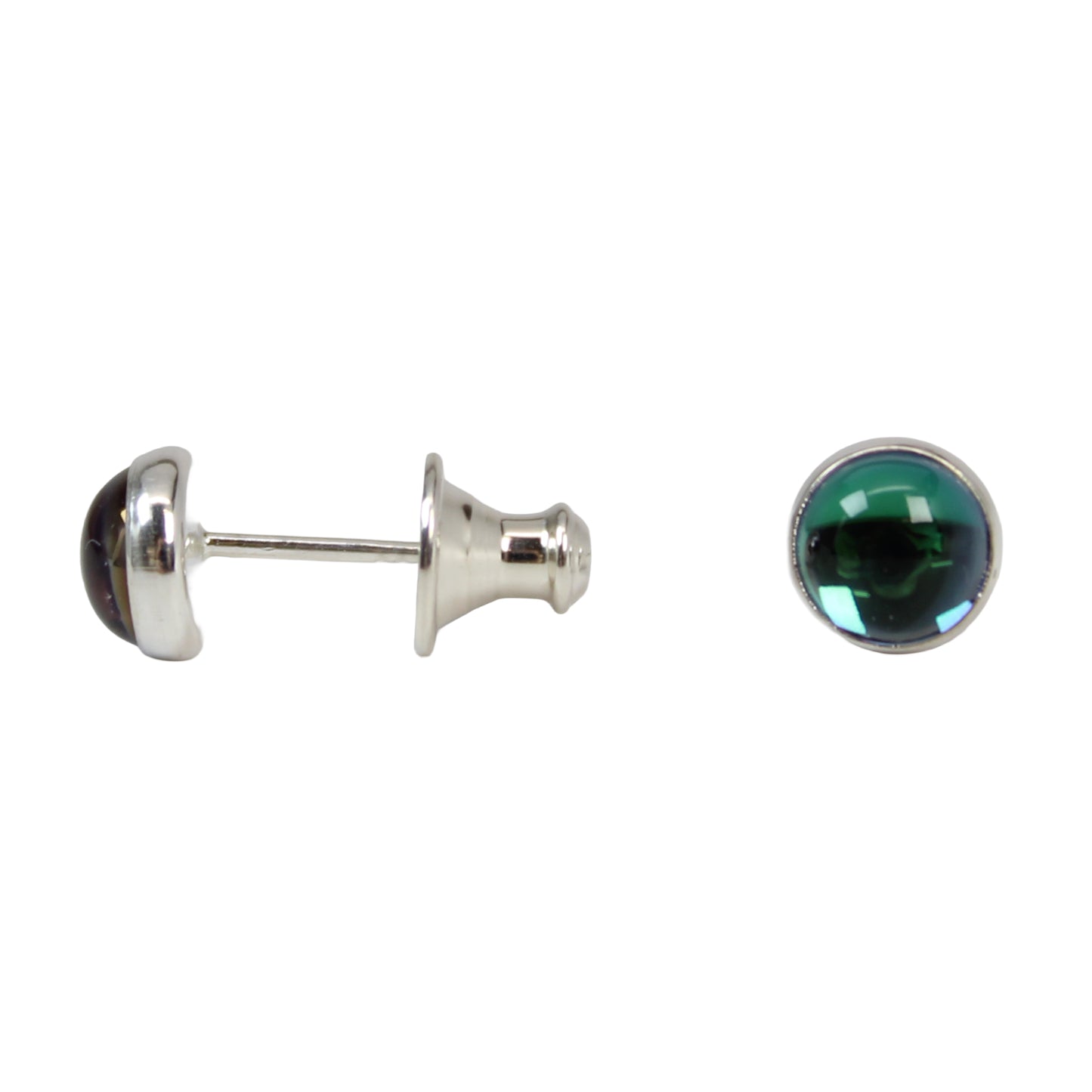 Teal Topaz Stud Earrings-6mm