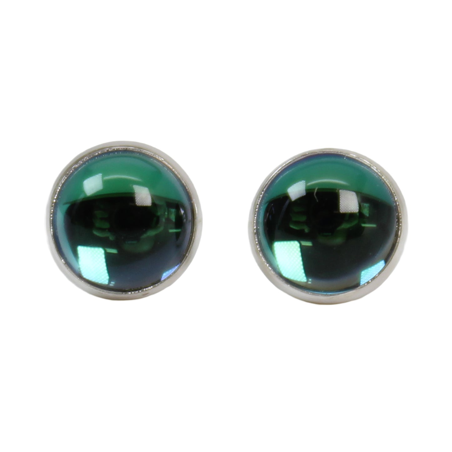 Teal Topaz Stud Earrings-6mm