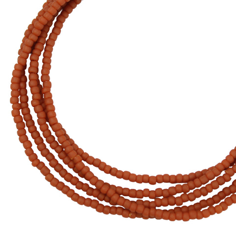 Terra Cotta Brown Seed Bead Necklace