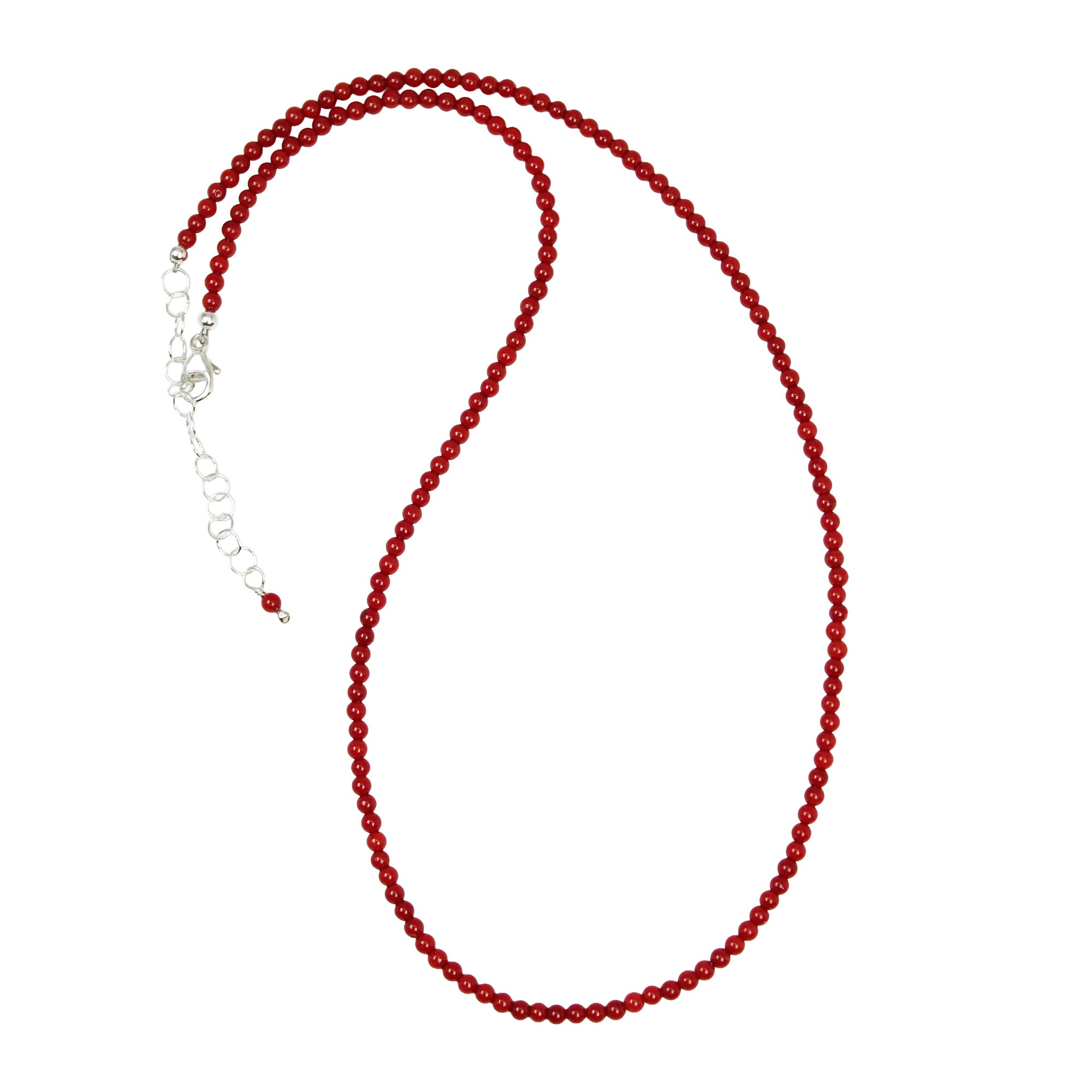 Tiny 2mm Red Coral Choker Necklace, Adjustable 16.5