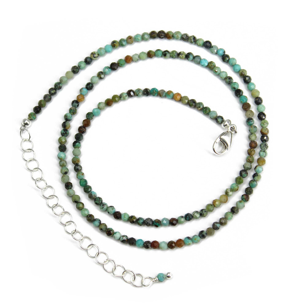 
                      
                        Dainty 2mm African Turquoise Choker, Adjustable to 17"
                      
                    