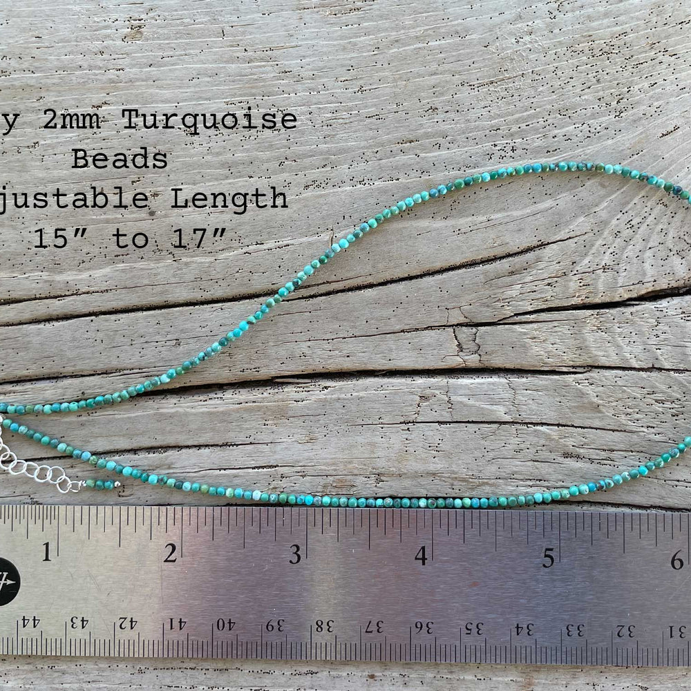 
                      
                        Dainty 2mm African Turquoise Choker, Adjustable to 17"
                      
                    