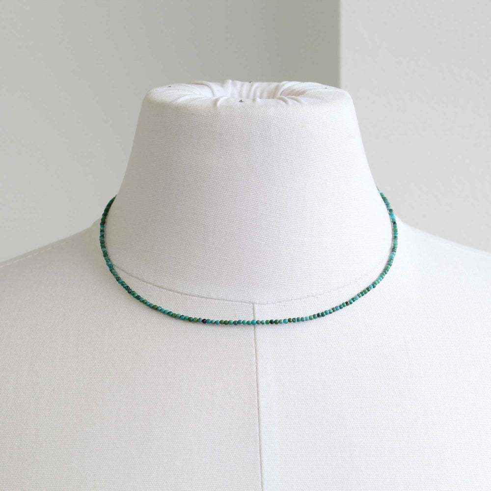 
                      
                        Dainty 2mm African Turquoise Choker, Adjustable to 17"
                      
                    