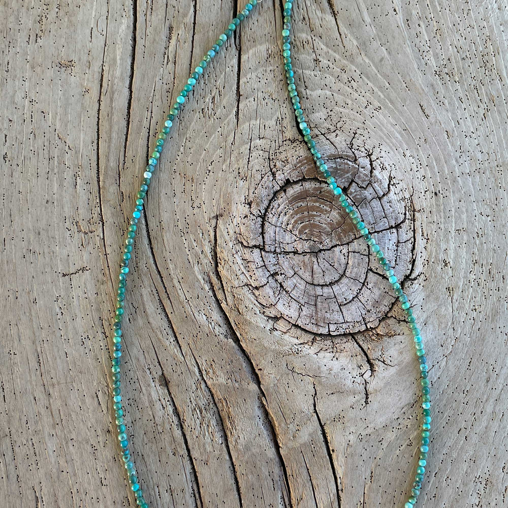 
                      
                        Dainty 2mm African Turquoise Choker, Adjustable to 17"
                      
                    