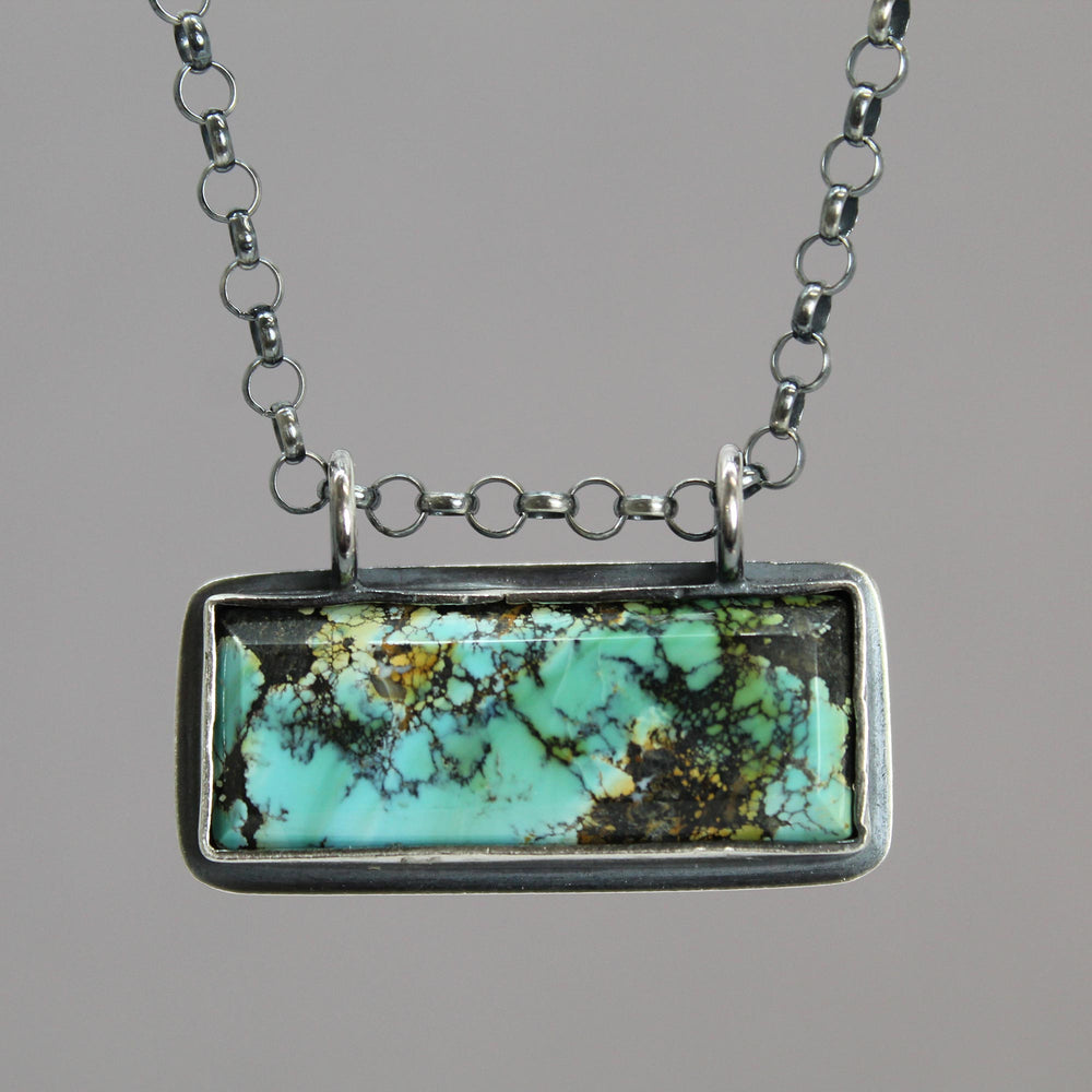 
                      
                        Blue Wild Horse Turquoise Bar Pendant Necklace
                      
                    