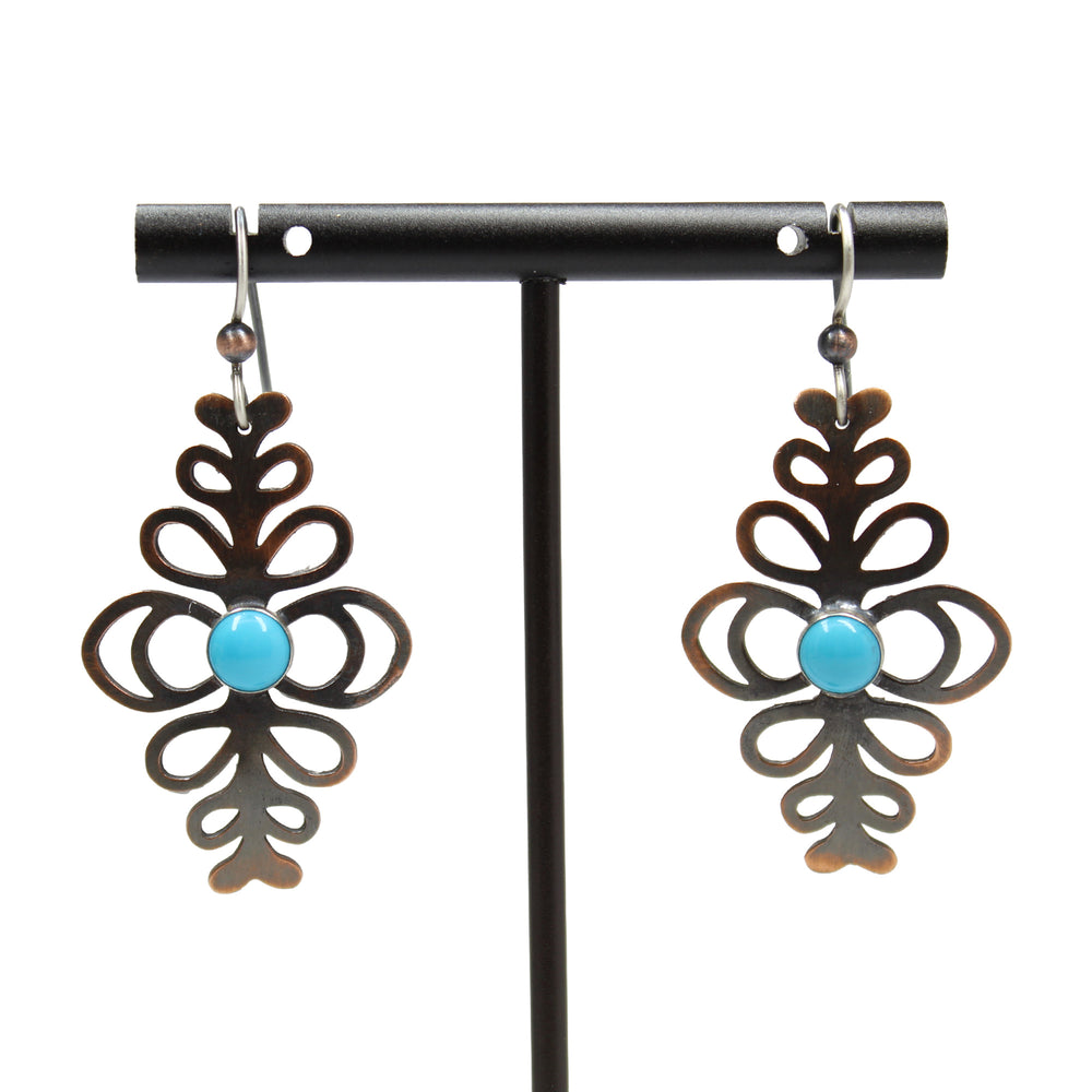 
                      
                        Copper and Turquoise Dangle Earrings

                      
                    