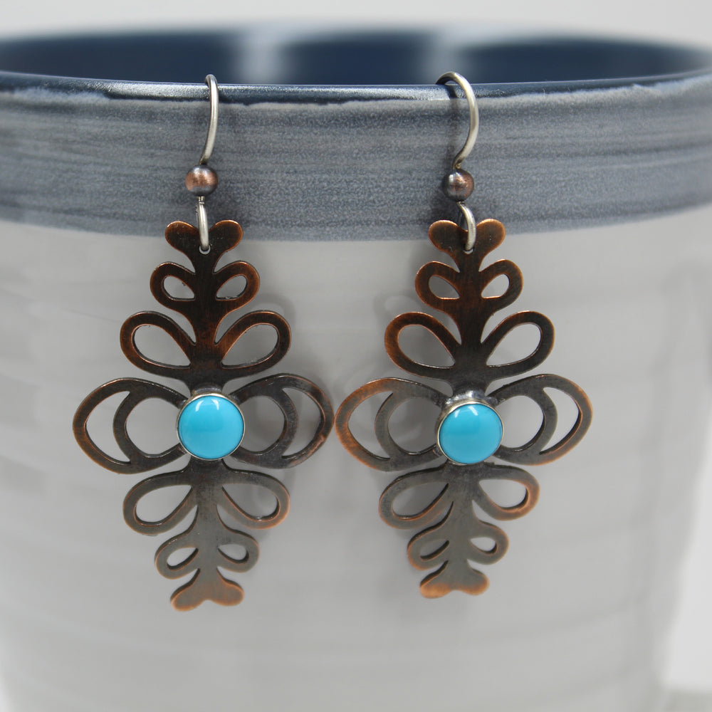 
                      
                        Copper and Turquoise Dangle Earrings
                      
                    