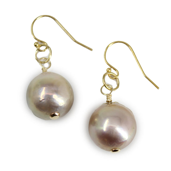 Ultra Baroque Pearl Earrings with Yellow Gold Filled Ear Wire