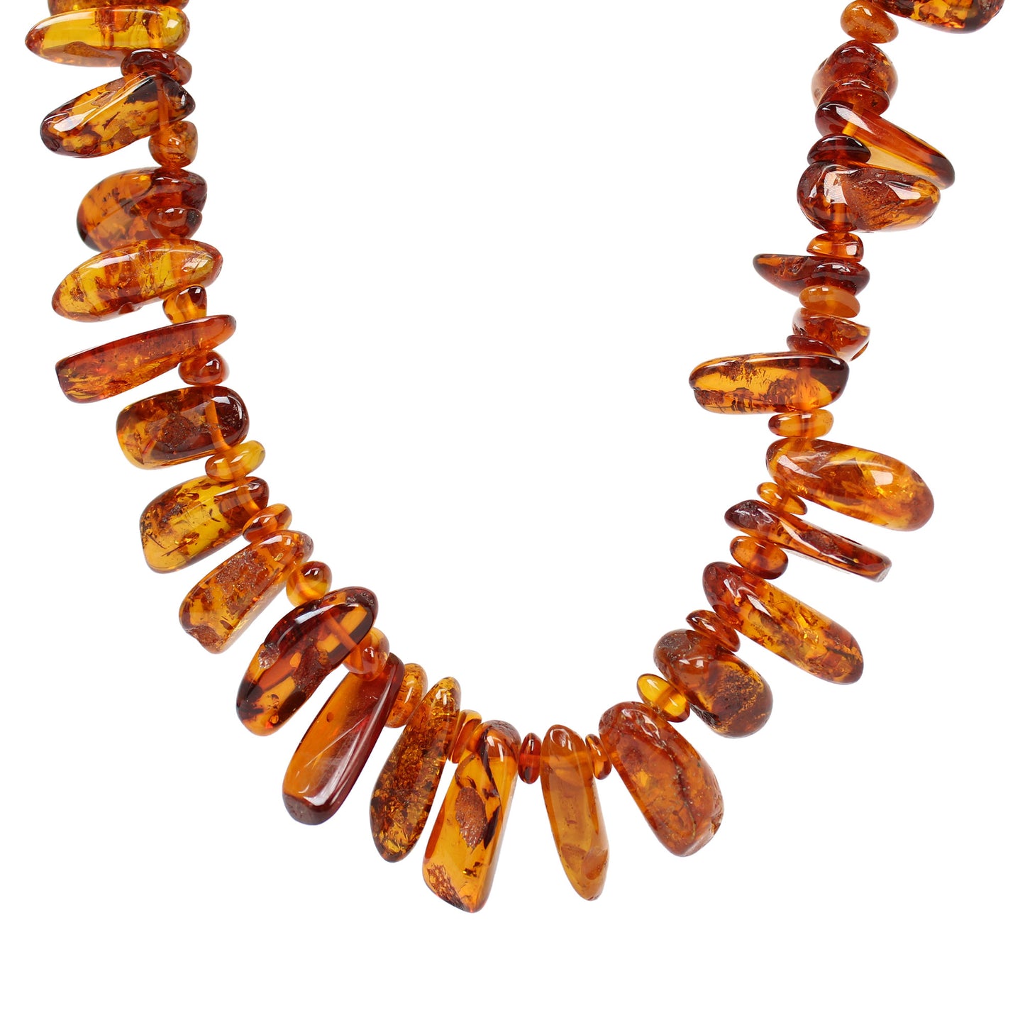 Long Vintage Cognac Amber Strand Necklace - 30 Inch