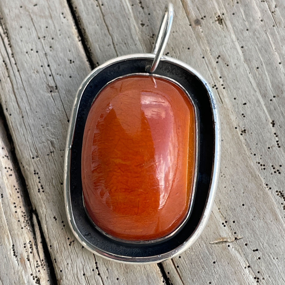 
                      
                        Vintage Rebecca Collins Amber Sterling Silver Pendant
                      
                    