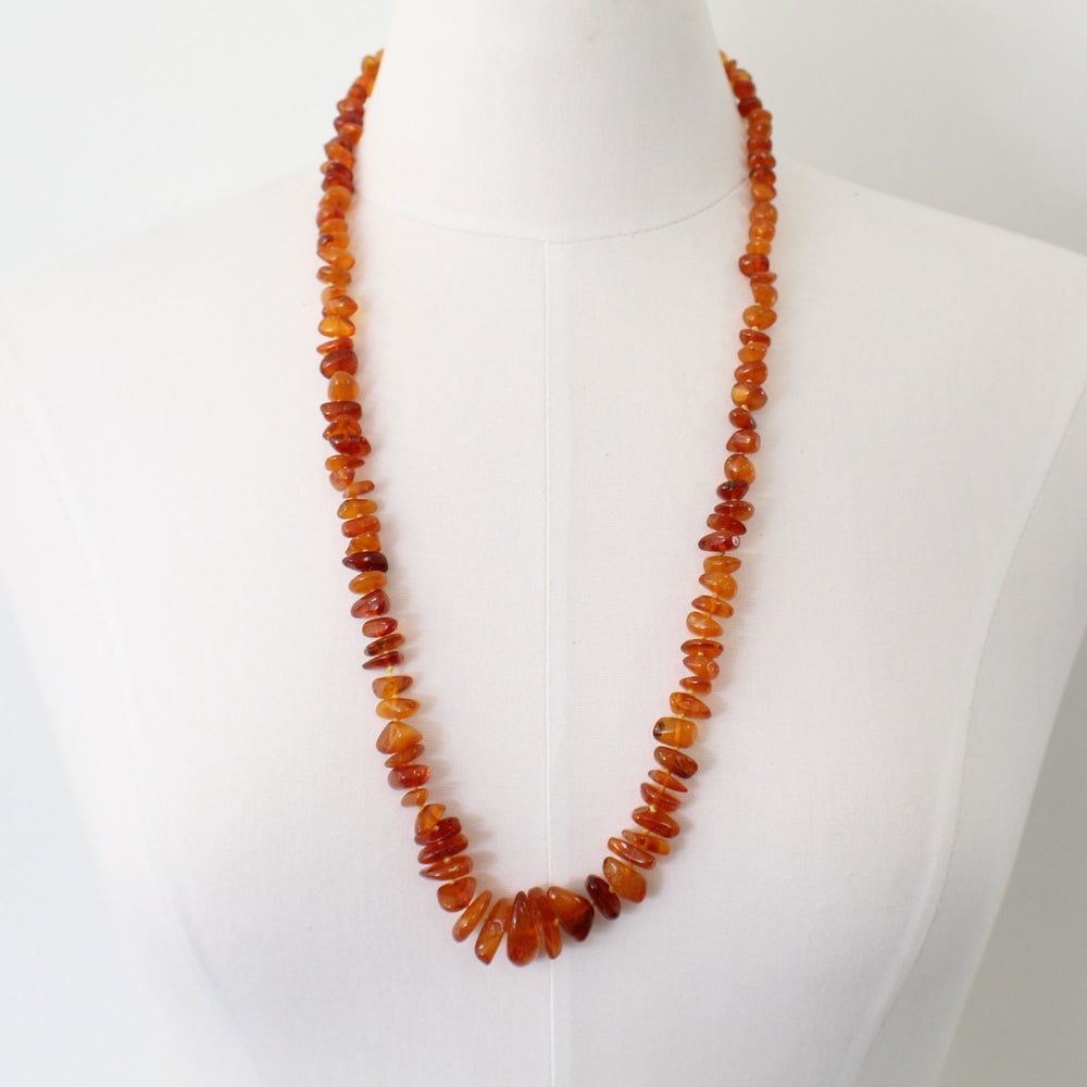 
                      
                        Vintage Genuine Amber Bead Necklace 28"
                      
                    