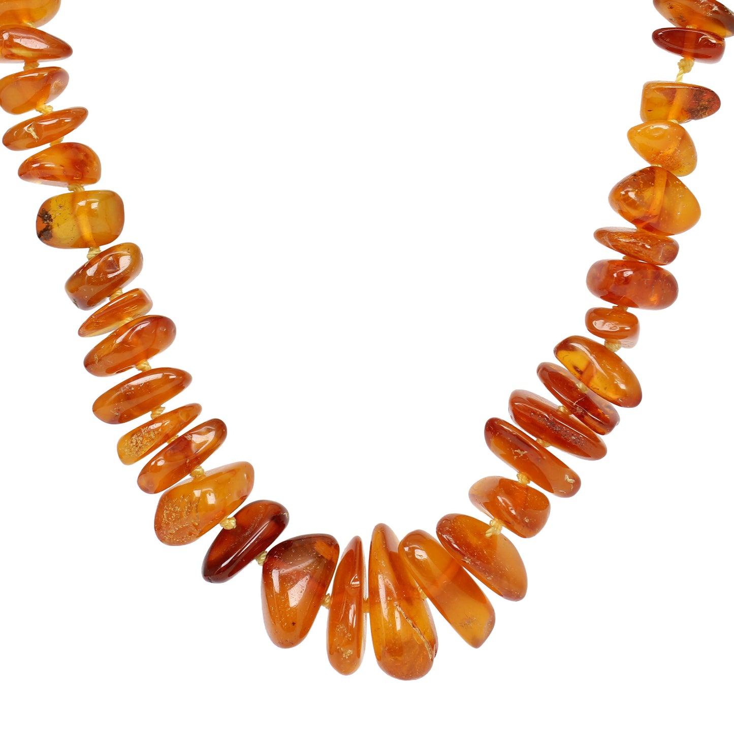 Vintage Genuine Amber Bead Necklace 28"