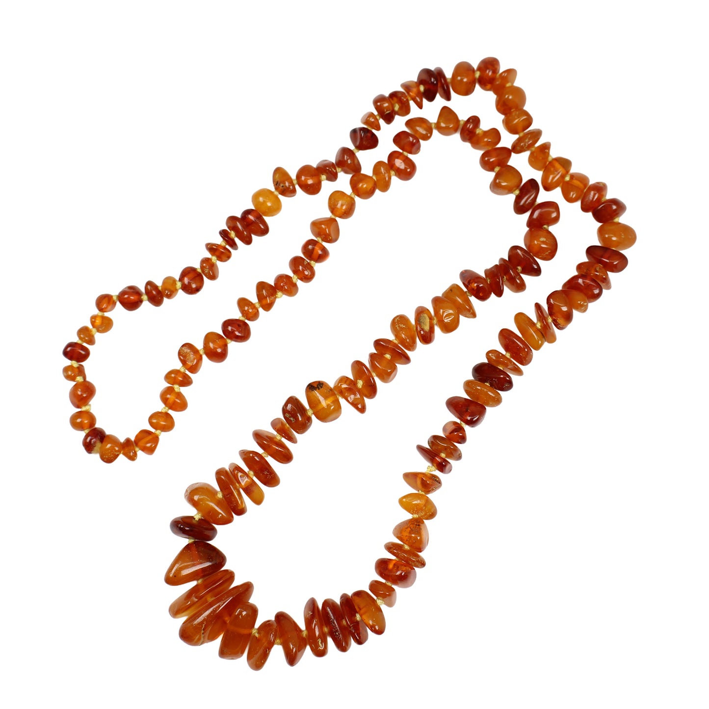 Vintage Genuine Amber Bead Necklace 28"